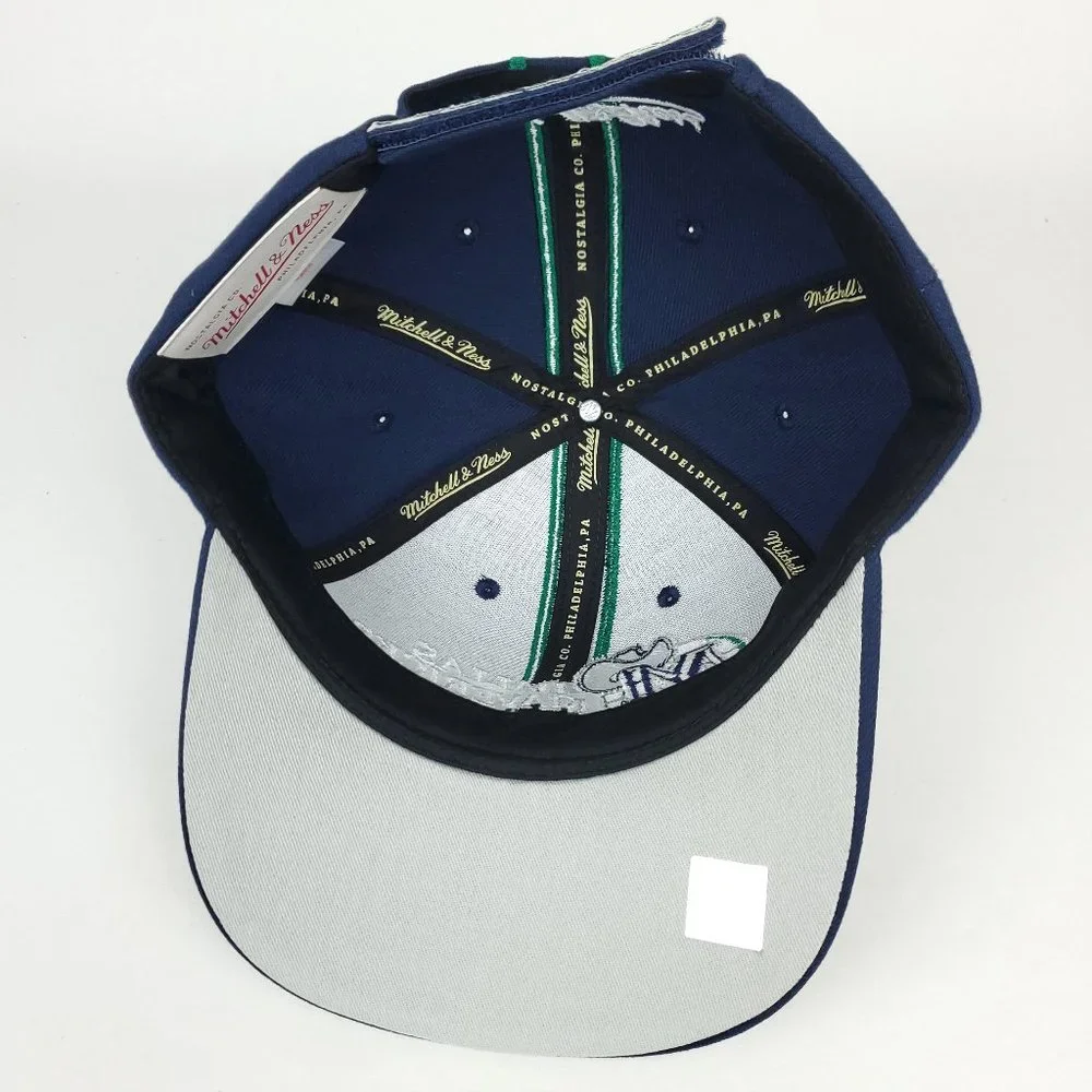 Dallas Mavs Mitchell & Ness‎ Strapback Hat 3D Logo Navy '98 NBA Draft Cap NWT